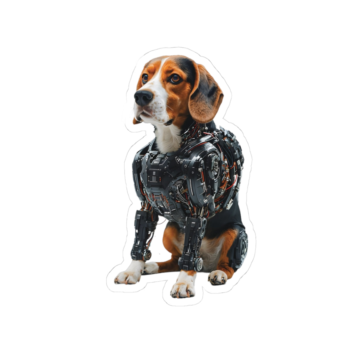 Robot Beagle Kiss-Cut Sticker | Fun, Geeky Decor for Animal Lovers