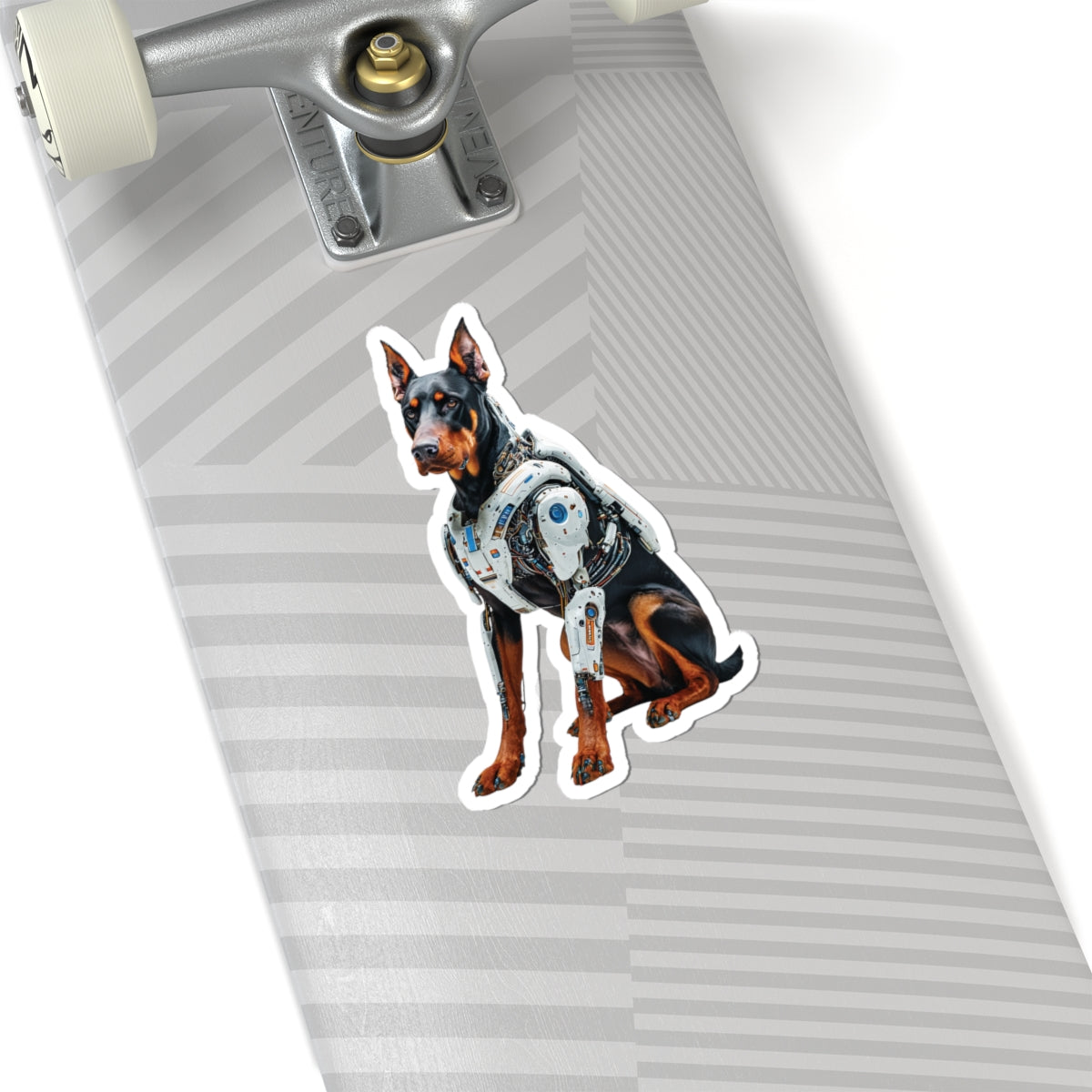 Robot Doberman Kiss-Cut Sticker | Fun, Geeky Decor for Animal Lovers