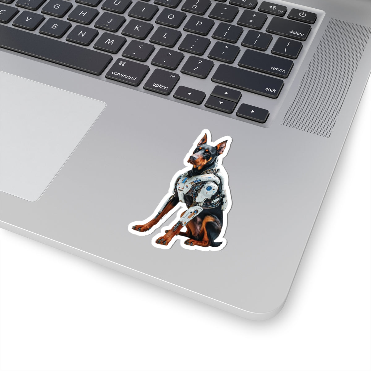 Robot Doberman Kiss-Cut Sticker | Fun, Geeky Decor for Animal Lovers