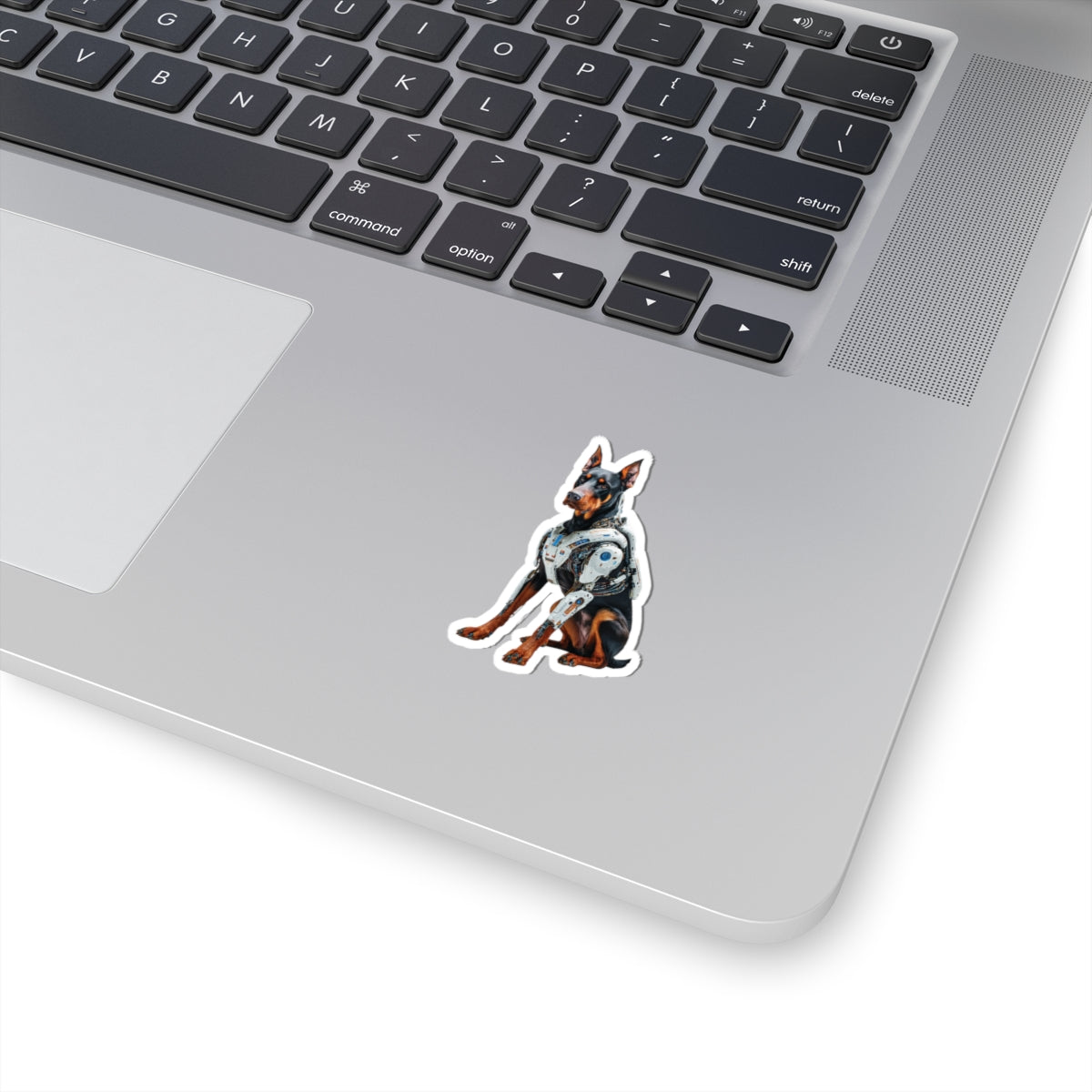 Robot Doberman Kiss-Cut Sticker | Fun, Geeky Decor for Animal Lovers