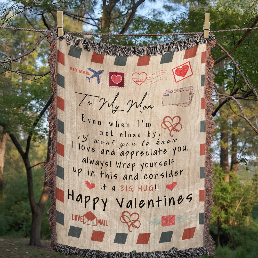 Heartfelt Valentine's Day Blanket for Mom - A Warm Hug From Afar