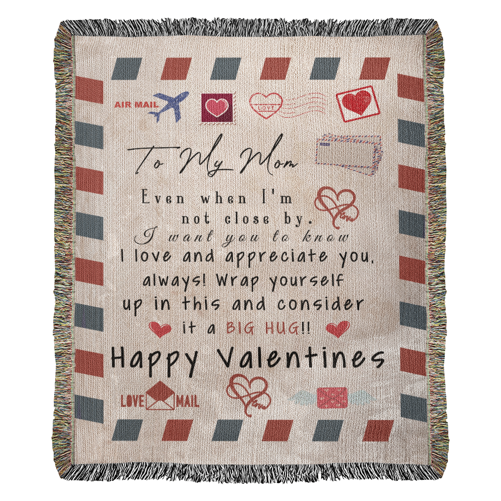 Heartfelt Valentine's Day Blanket for Mom - A Warm Hug From Afar