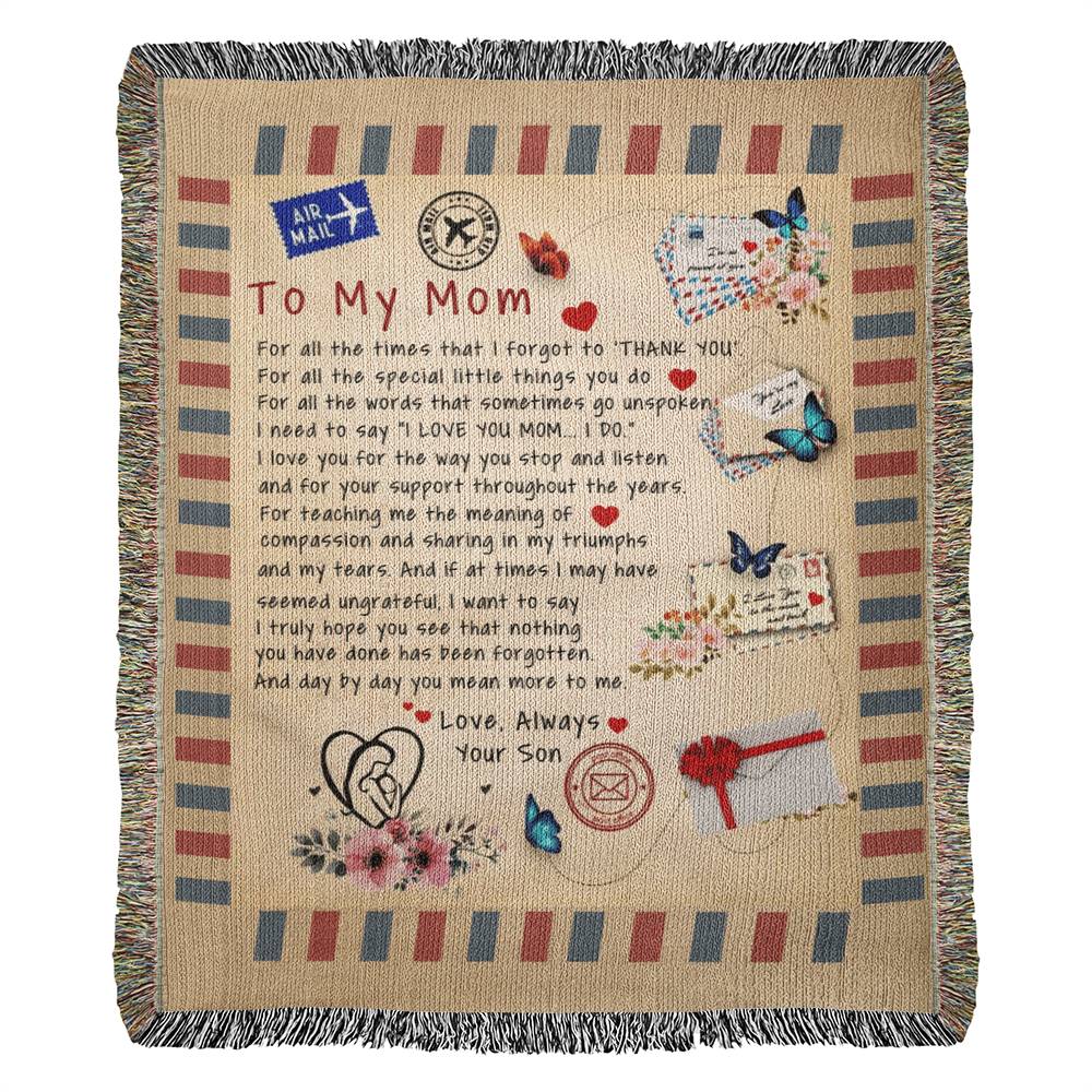 To My Mom: A Heartfelt Blanket with Love from Your Son