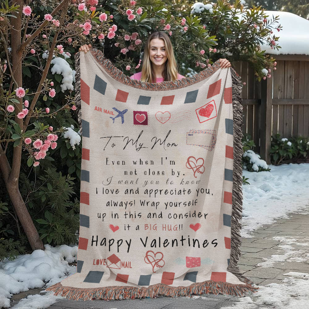 Heartfelt Valentine's Day Blanket for Mom - A Warm Hug From Afar