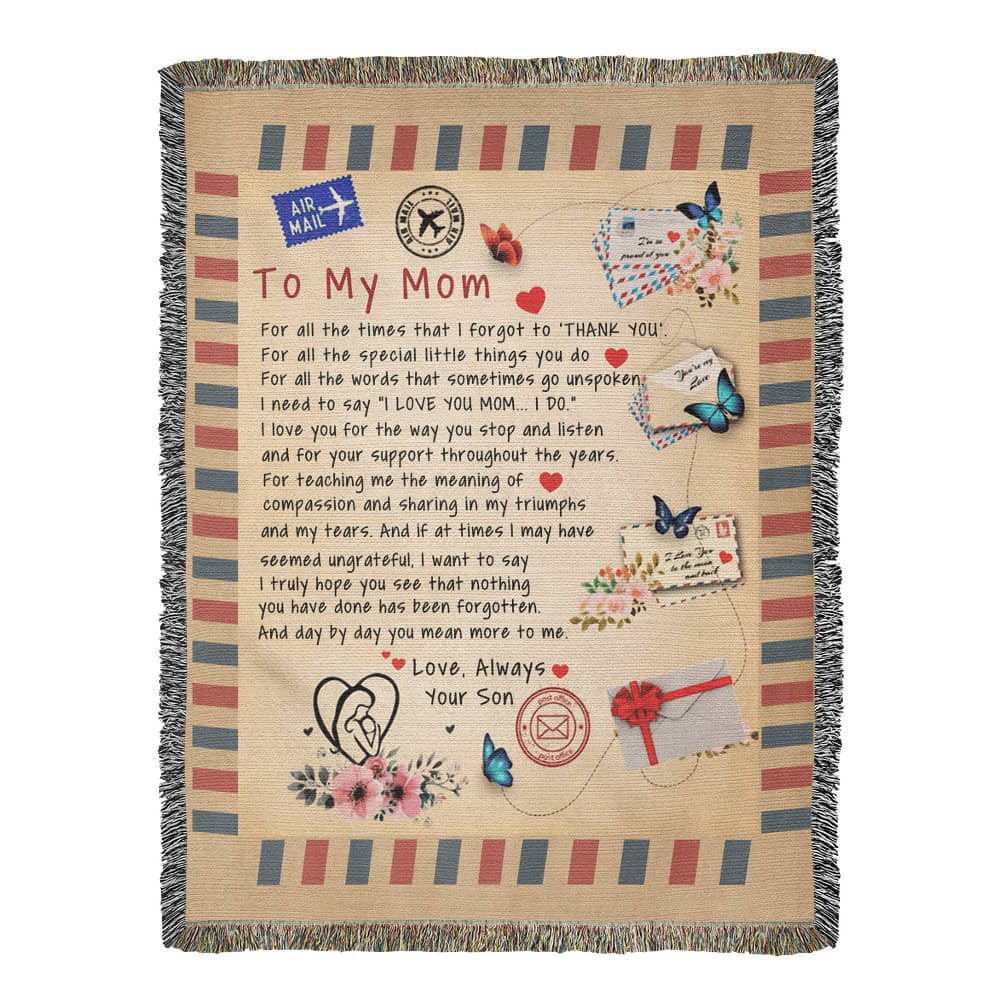 To My Mom: A Heartfelt Blanket with Love from Your Son